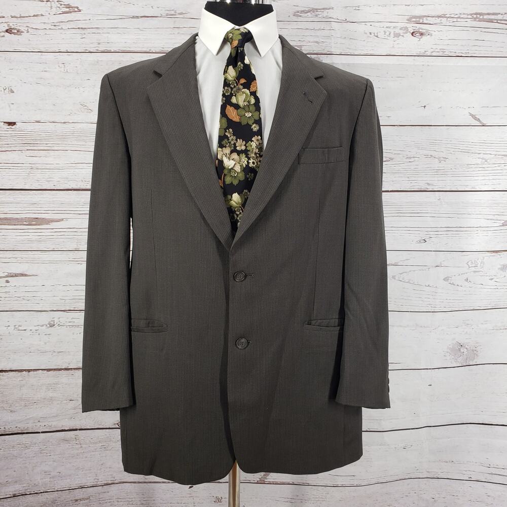 Hart Schaffner Marx Men's Striped Wool Sportscoat Blazer Size 42L